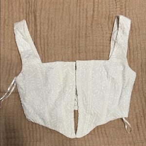 Princess Polly Cream Corset Top